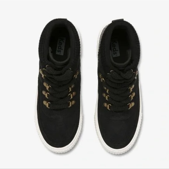 Keds Fielder Women's Hi Top Suede Nylon Velvet Black Hiker Boots Size 11 NEW - Picture 2 of 9